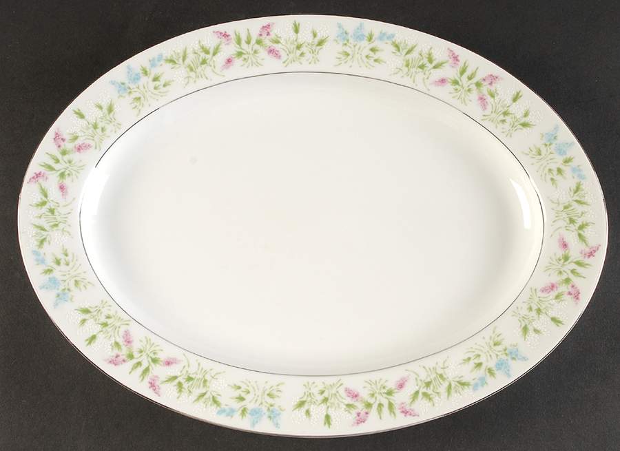 Delphinium 14" Oval Serving Platter by Japan-1