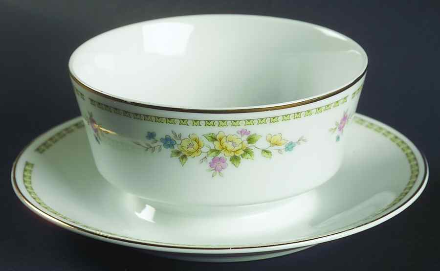 Dover Gardens Gravy Boat with Attached Underplate by Sears-1