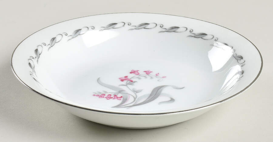 Elaine (Gray Leaf Band On Rim) Coupe Soup Bowl by Japan-1