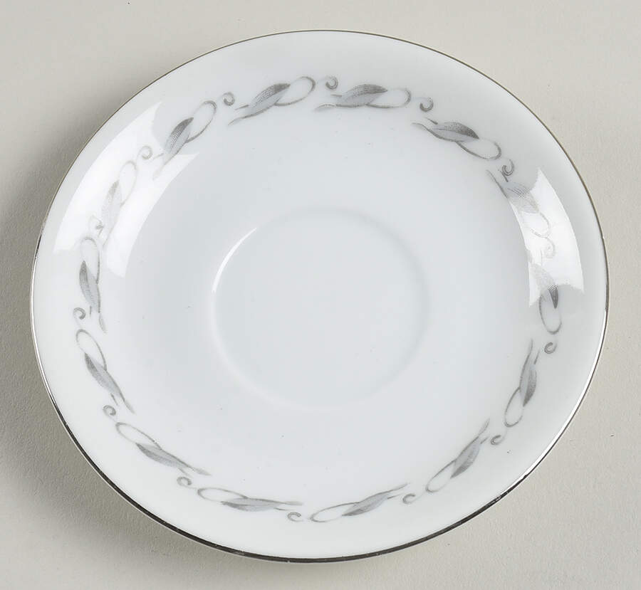 Elaine (Gray Leaf Band On Rim) Saucer by Japan-1
