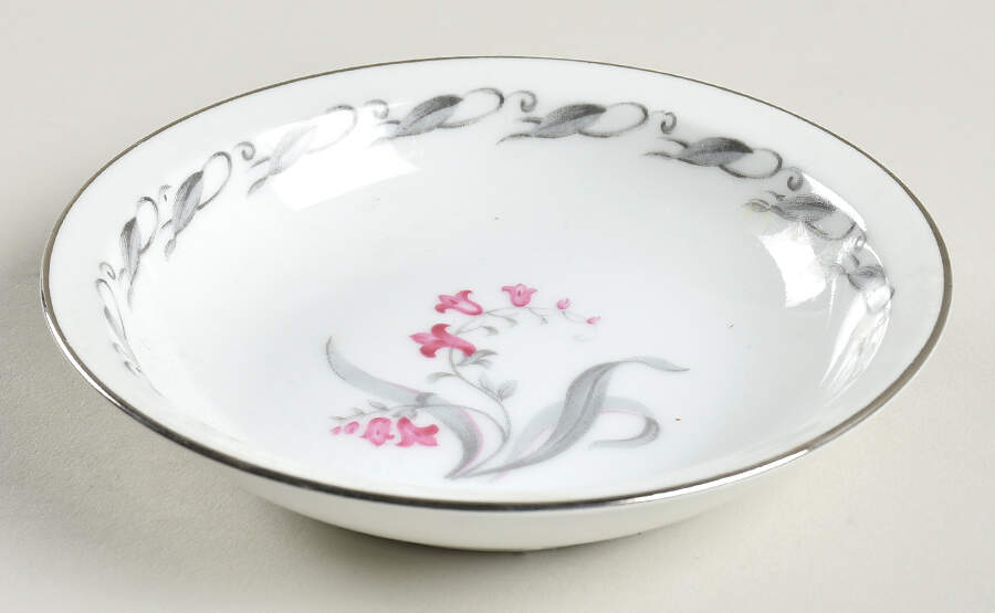 Elaine (Gray Leaf Band On Rim) Fruit/Dessert (Sauce) Bowl by Japan-1
