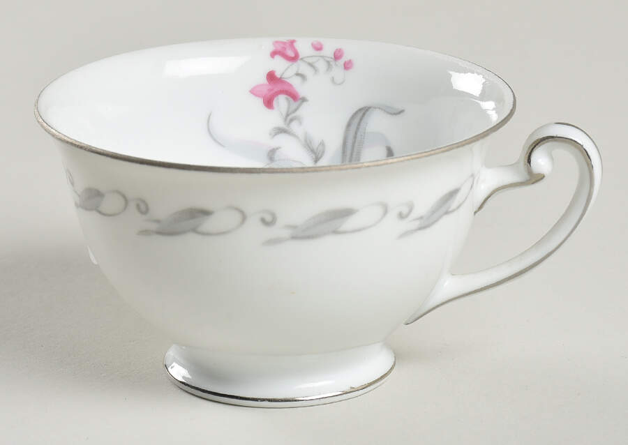 Elaine (Gray Leaf Band On Rim) Footed Cup by Japan-1