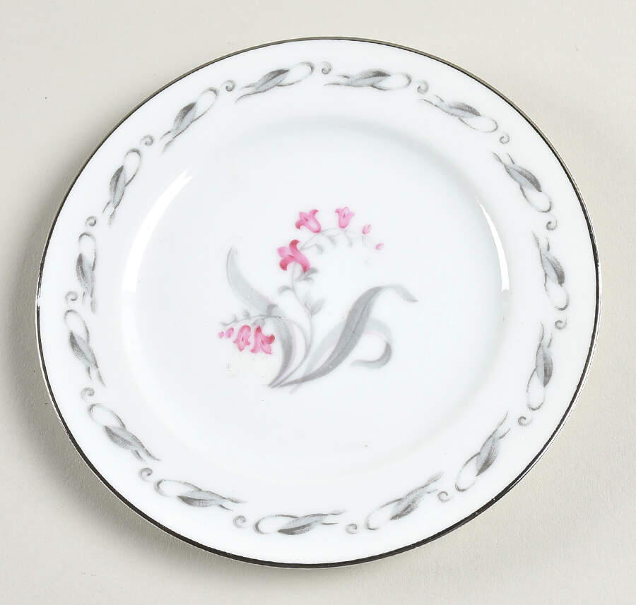 Elaine (Gray Leaf Band On Rim) Bread & Butter Plate by Japan-1