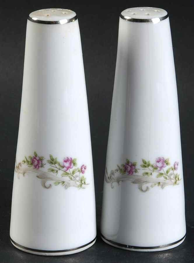 Elaine (Green Leaves, Pink Flowers) Salt & Pepper Set by Japan-1