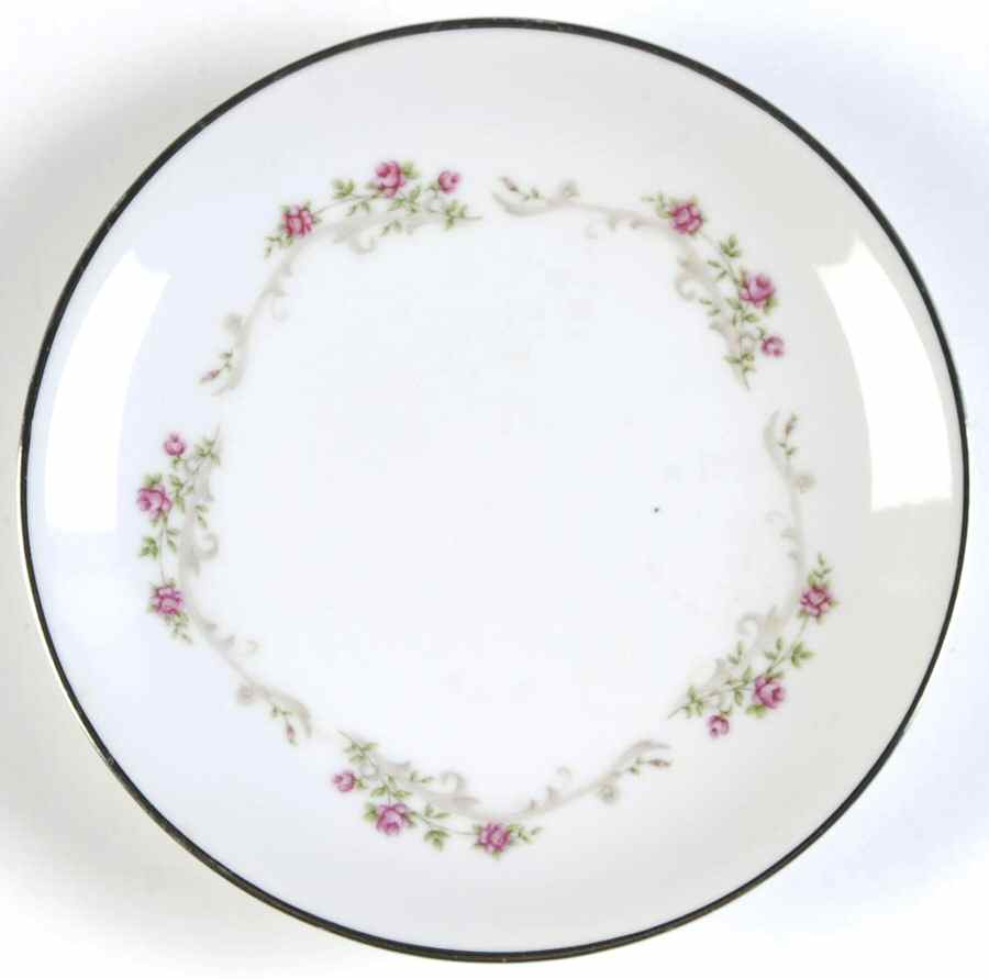Elaine (Green Leaves, Pink Flowers) Bread & Butter Plate by Japan-1