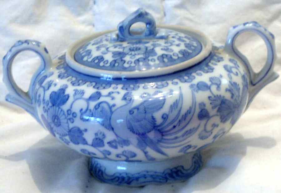 Flying Turkey Sugar Bowl & Lid by Japan-1