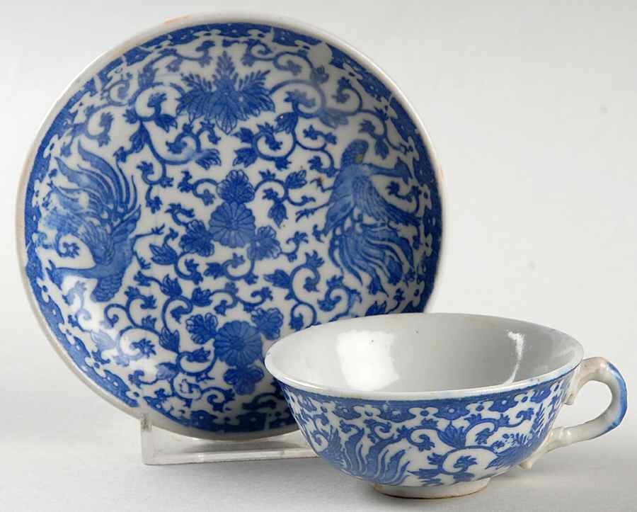 Flying Turkey Child's Cup & Saucer Set by Japan-1