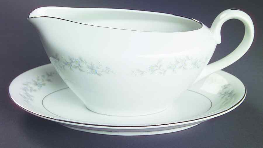 Forget Me Not Blue Gravy Boat & Underplate/Relish by Japan-1