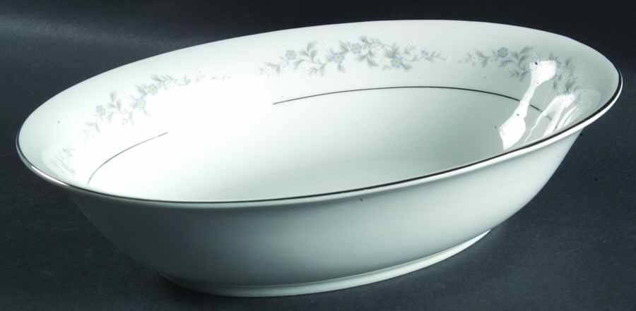 Forget Me Not Blue 10" Oval Vegetable Bowl by Japan-1