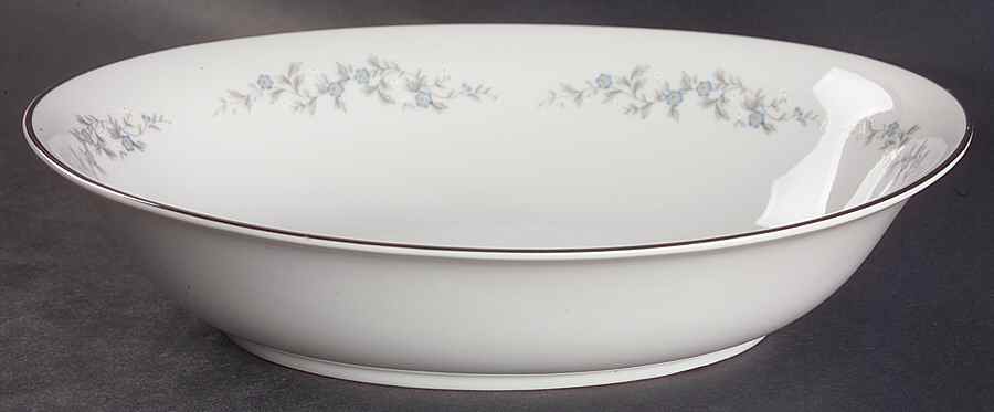 Forget Me Not Blue 10" Oval Vegetable Bowl by Japan-1