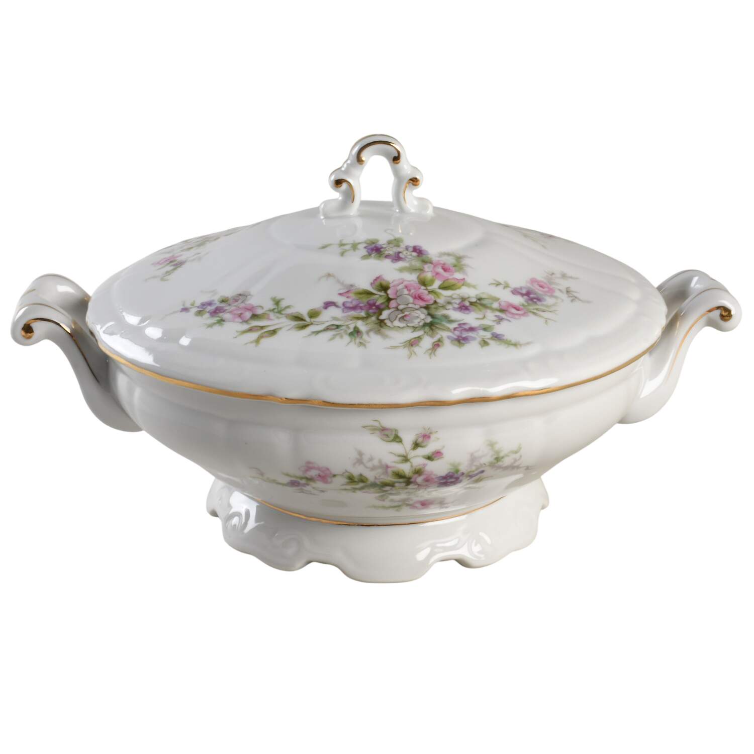 Forget Me Not Pink (#18002R) Round Covered Vegetable by Japan-1