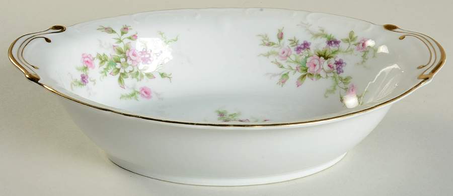 Forget Me Not Pink (#18002R) 10" Oval Vegetable Bowl by Japan-1