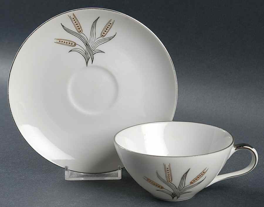 Harvest Song Flat Cup & Saucer Set by Japan-1