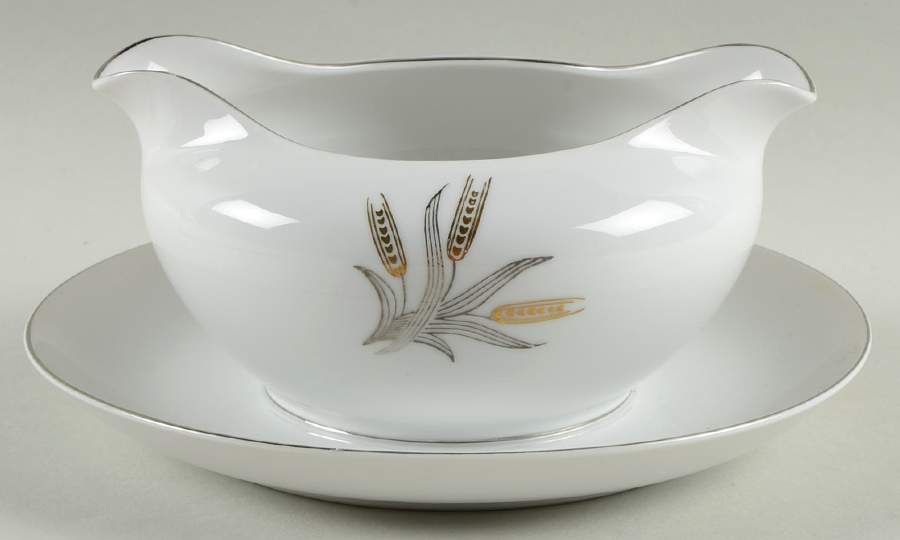 Harvest Song Gravy Boat with Attached Underplate by Japan-1