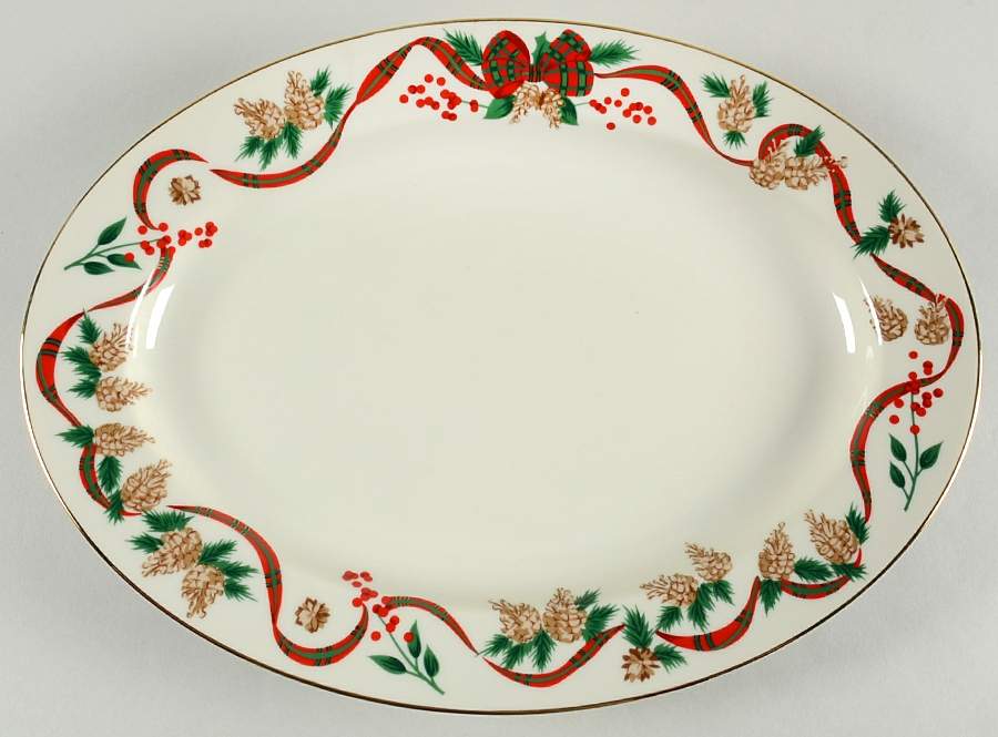 Holiday Tidings 14" Oval Serving Platter by Japan-1