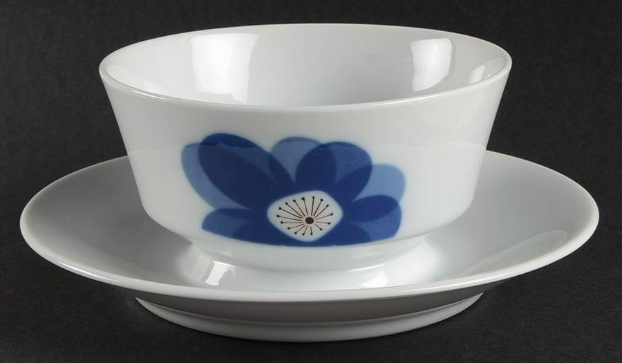 Indigo Moon Gravy Boat with Attached Underplate by Sears-1