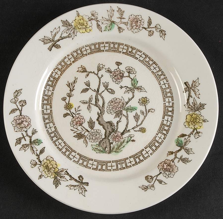 Indian Tree (Border Design) Bread & Butter Plate by Nasco (Japan)-1