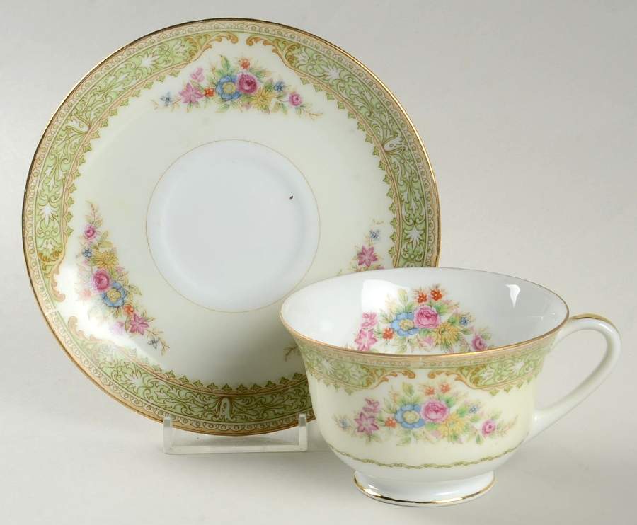 Jeanne Footed Cup & Saucer Set by Japan-1