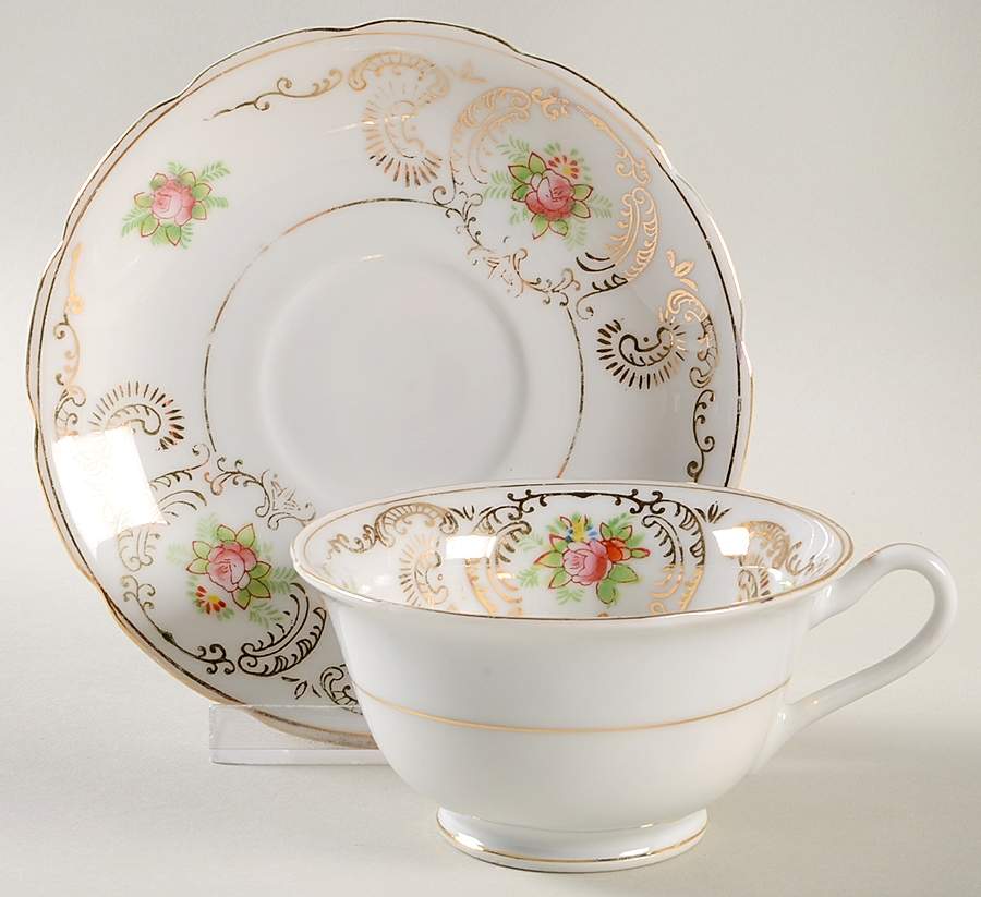 Lorraine Footed Cup & Saucer Set by Japan-1