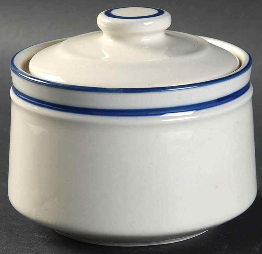 Mariner Blue Sugar Bowl & Lid by Japan-1