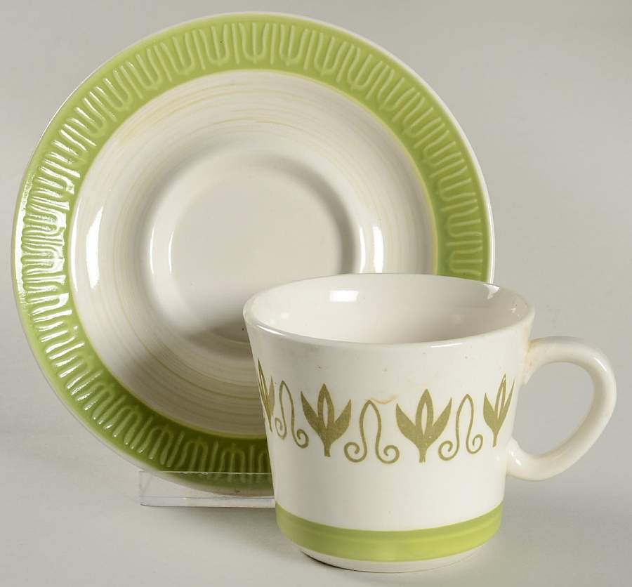 Mayan Flat Cup & Saucer Set by Sears-1