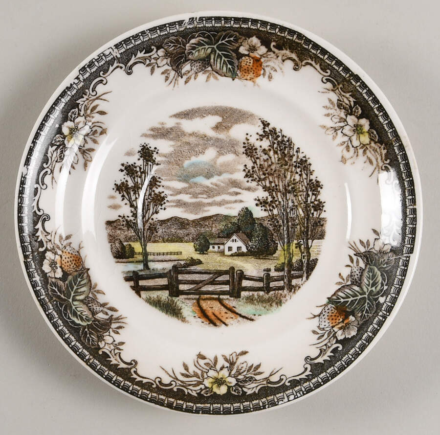 Meadow-Rural Scenery Saucer by Japan-1