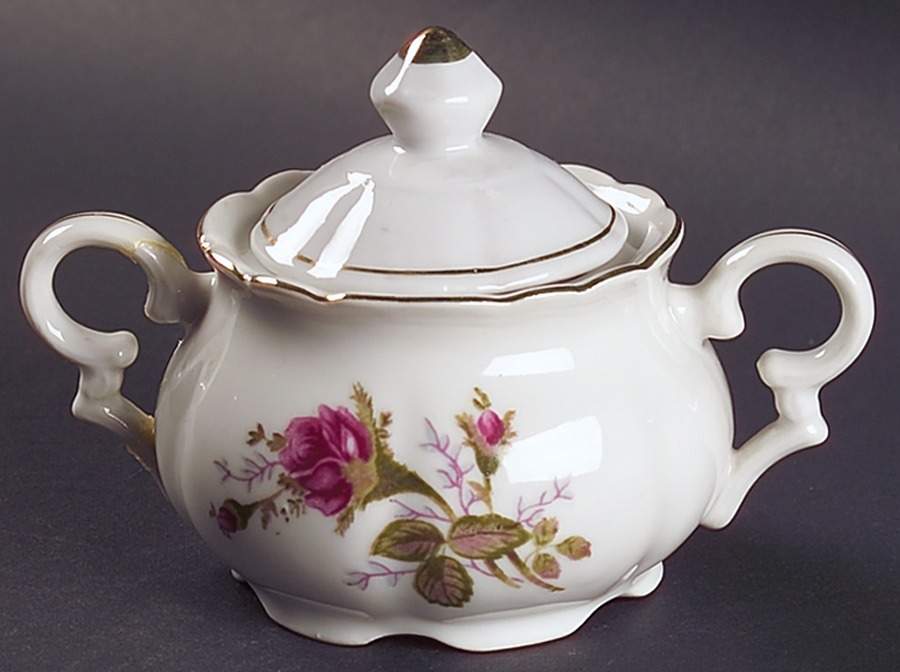 Moss Rose Mini Sugar Bowl & Lid by Japan-1