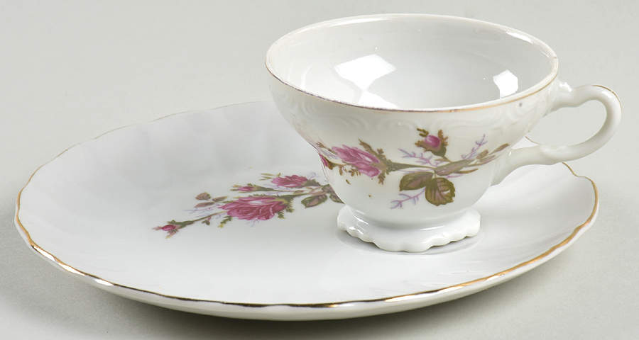 Moss Rose Snack Plate & Cup Set by Japan-1