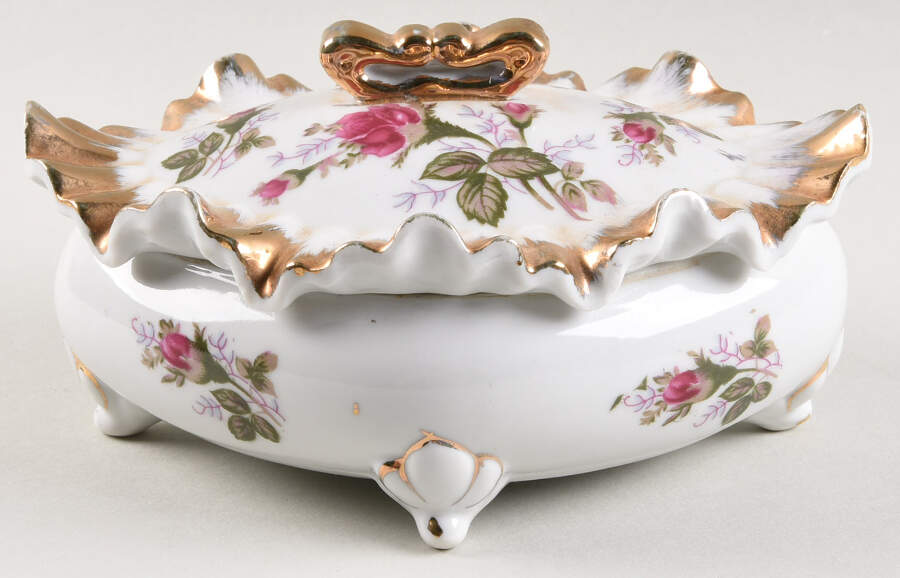Moss Rose Candy Box & Lid by Japan-1