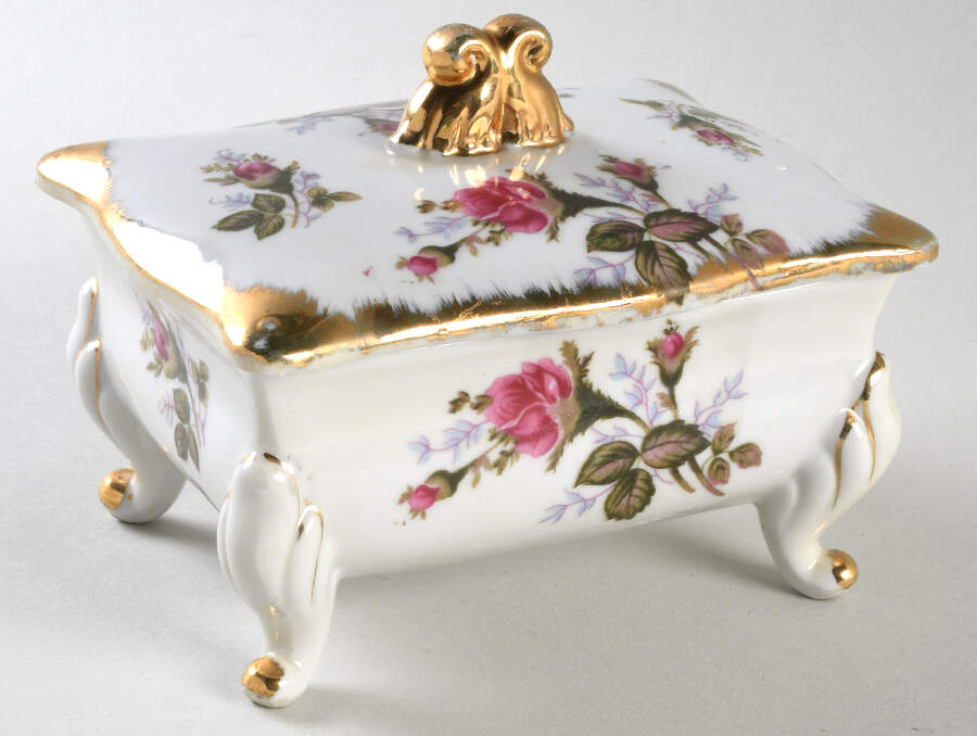 Moss Rose 5" Rectangular Box W/Lid by Japan-1