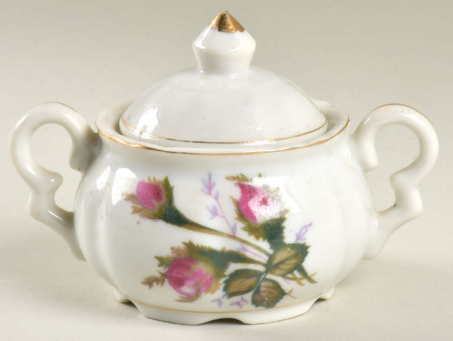 Moss Rose Mini Sugar Bowl & Lid by Japan-1