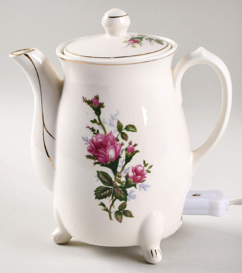 Moss Rose Electric Hot Water Pot with Lid & Cord by Japan-1