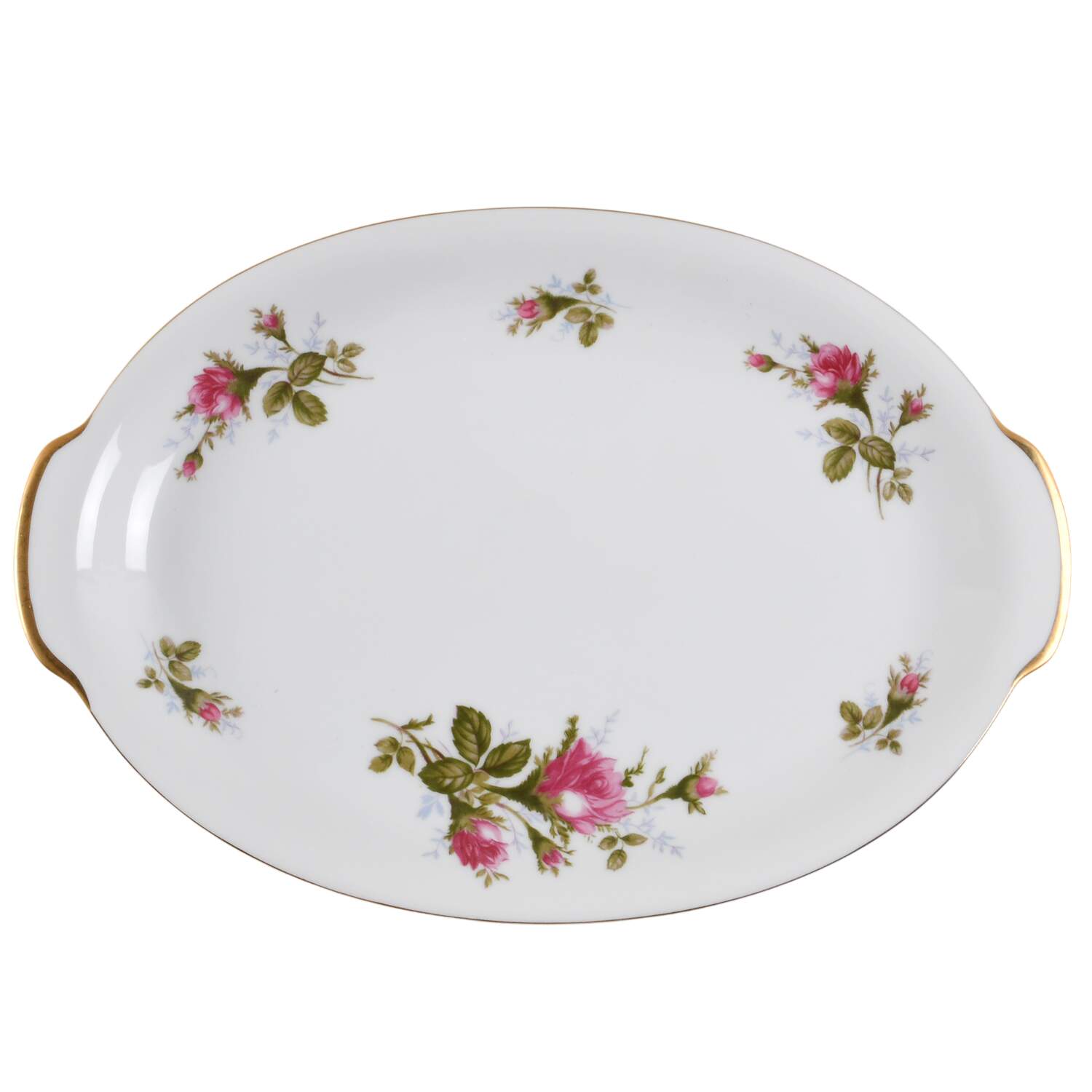 Moss Rose 12" Oval Serving Platter by Japan-1
