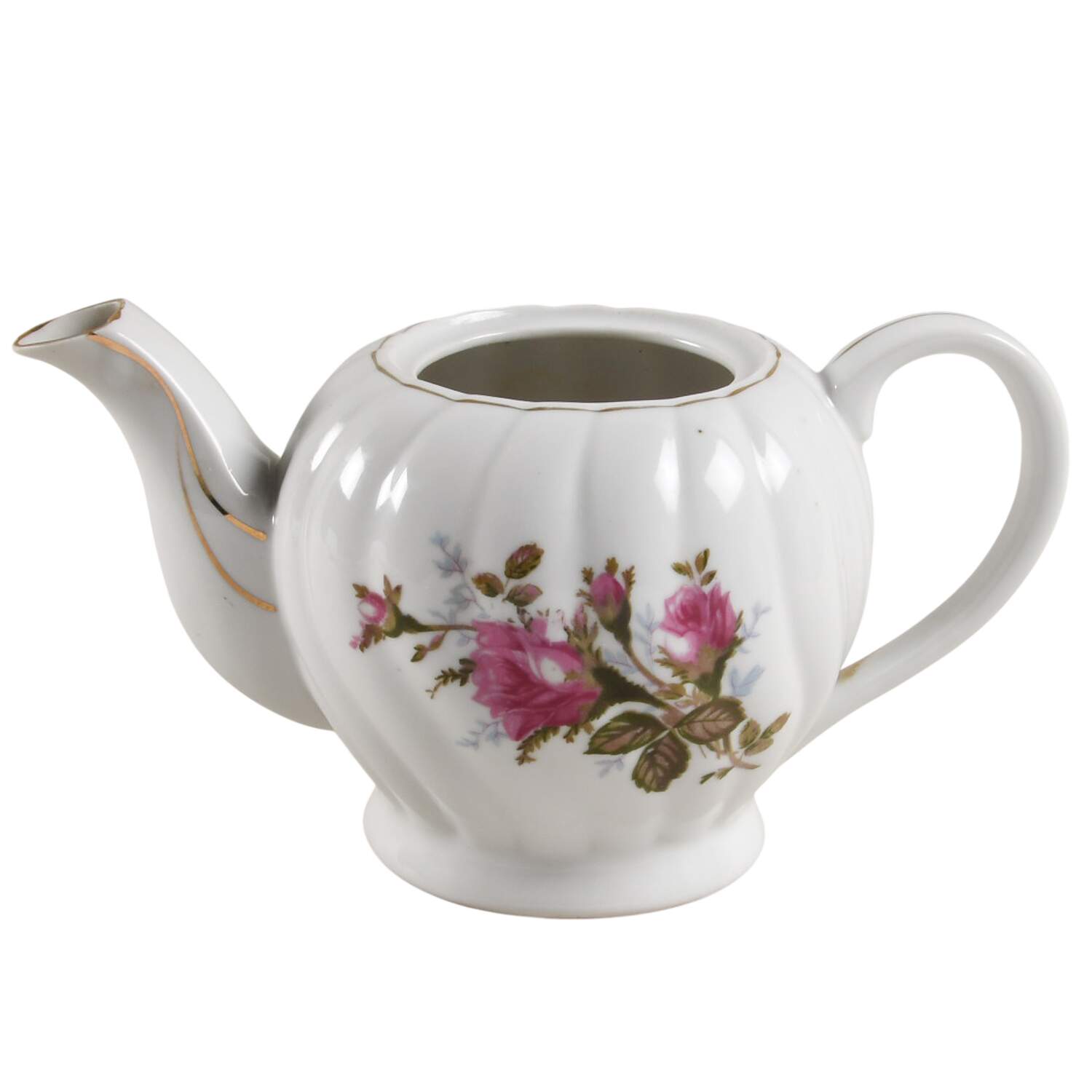 Moss Rose Musical Teapot No Lid by Japan-1