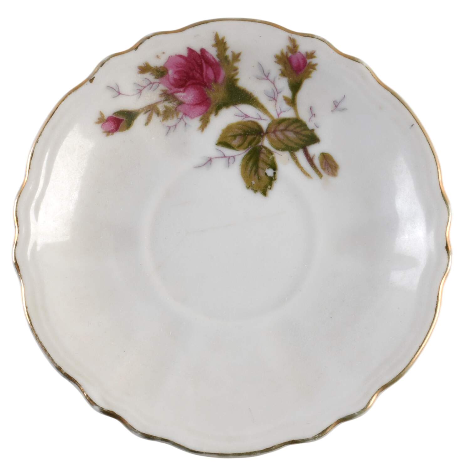 Moss Rose Saucer for Footed Demitasse Cup by Japan-1