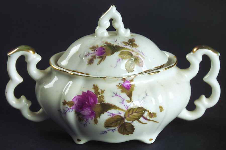 Moss Rose Mini Sugar Bowl & Lid by Japan-1