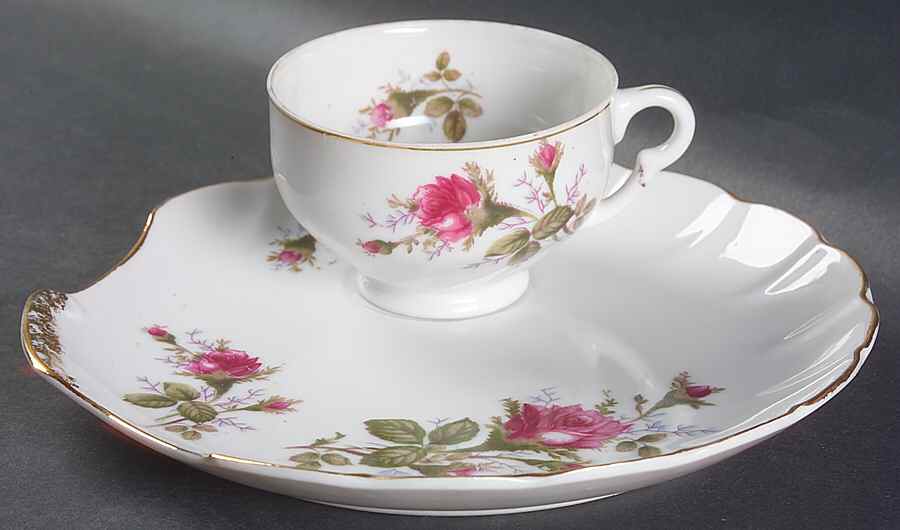 Moss Rose Snack Plate & Cup Set by Japan-1