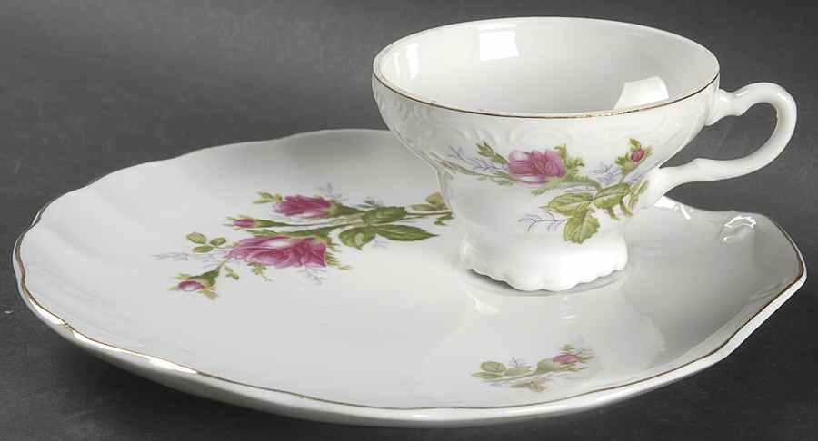 Moss Rose Snack Plate & Cup Set by Japan-1