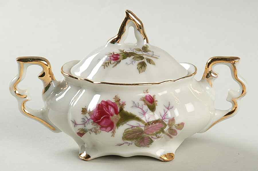 Moss Rose Individual Sugar Bowl & Lid by Japan-1
