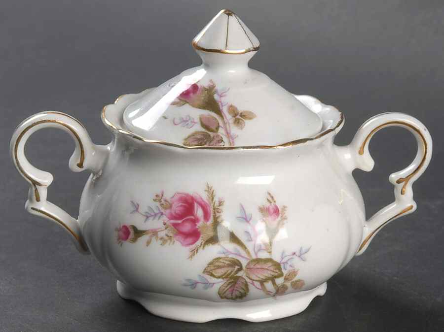 Moss Rose Mini Sugar Bowl & Lid by Japan-1