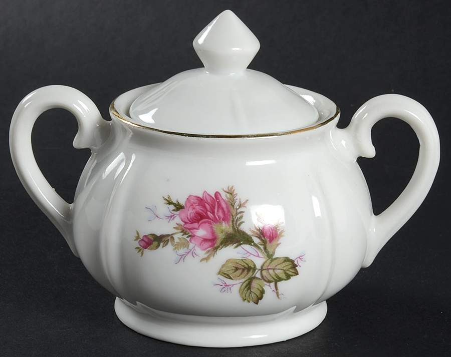 Moss Rose Mini Sugar Bowl & Lid by Japan-1