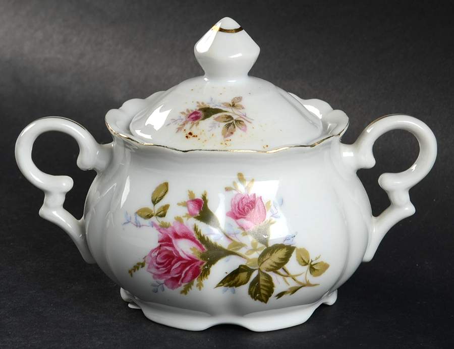Moss Rose Sugar Bowl & Lid by Japan-1