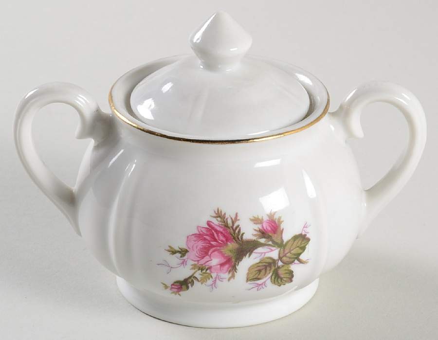 Moss Rose Mini Sugar Bowl & Lid by Japan-1