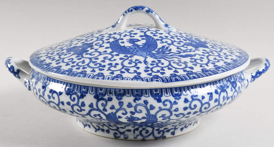 Phoenix Bird Round Covered Vegetable by Japan-1