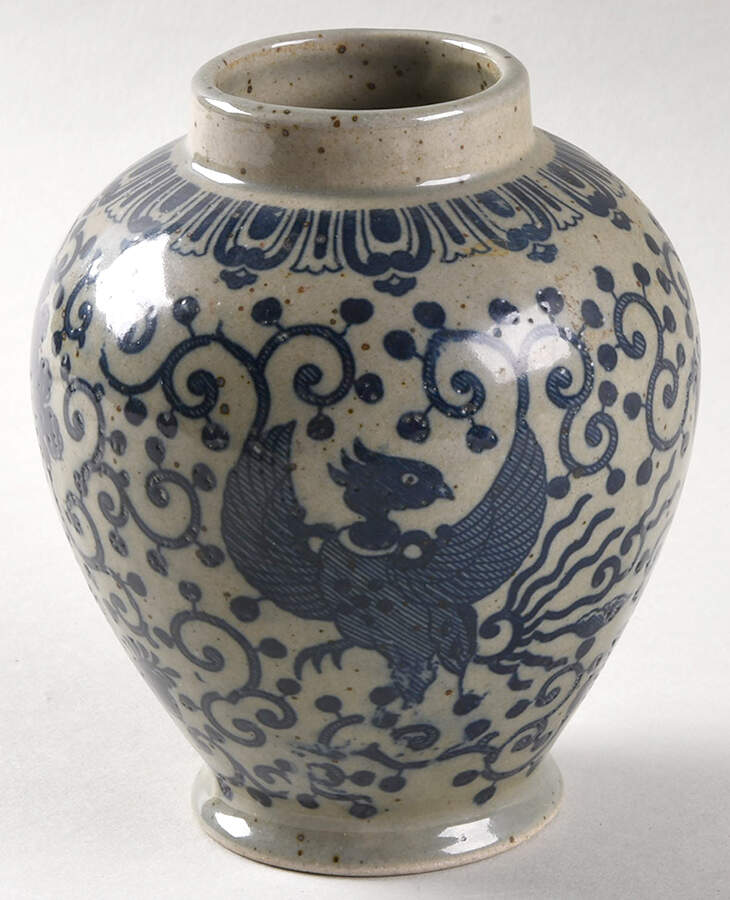 Phoenix Bird 5" Ginger Jar No Lid by Japan-1