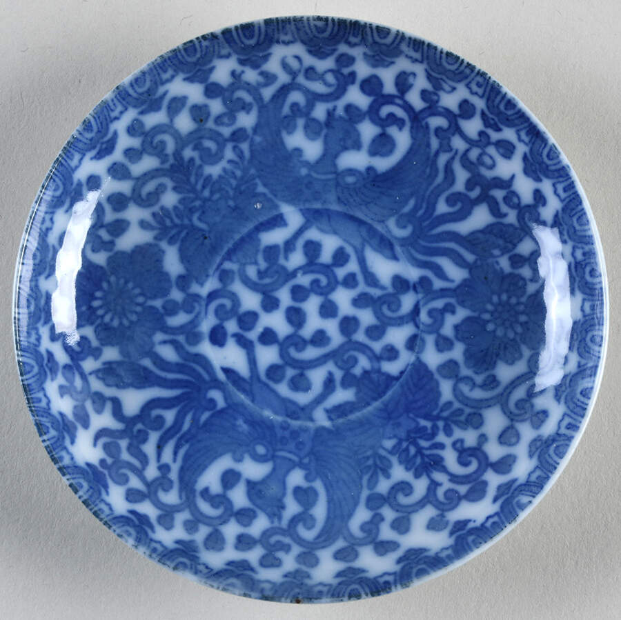 Phoenix Bird Saucer for Flat Demitasse Cup by Japan-1