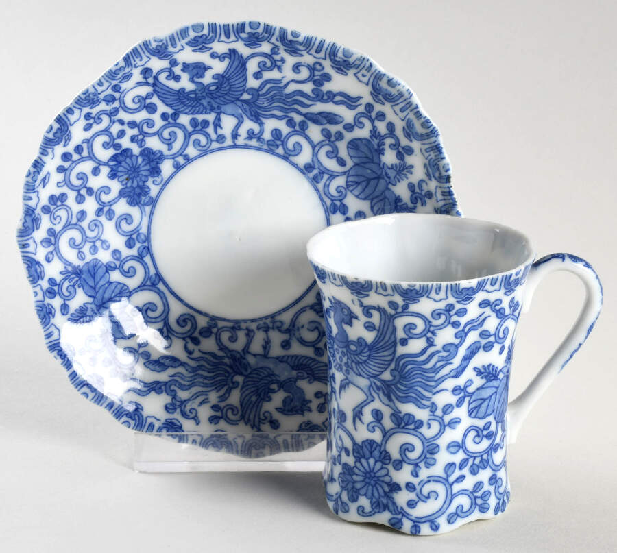 Phoenix Bird Chocolate Cup & Saucer Set by Japan-1