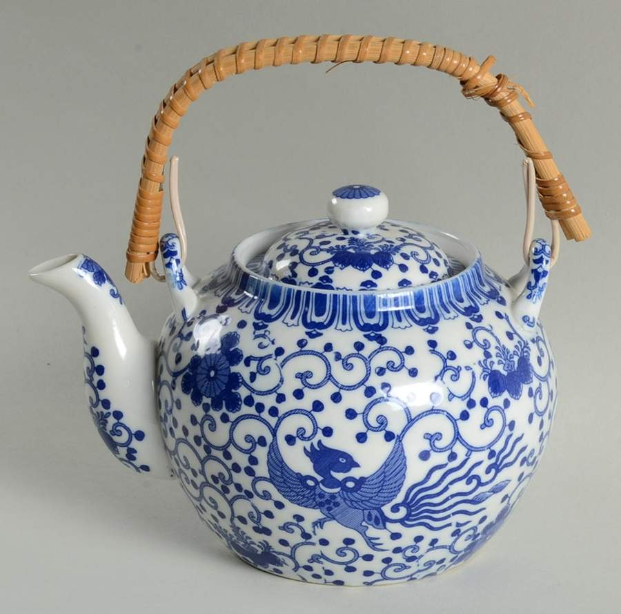 Phoenix Bird Teapot & Lid with Removable Top Handle by Japan-1