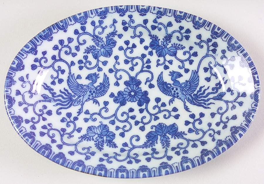 Phoenix Bird 7" Oval Serving Platter by Japan-1