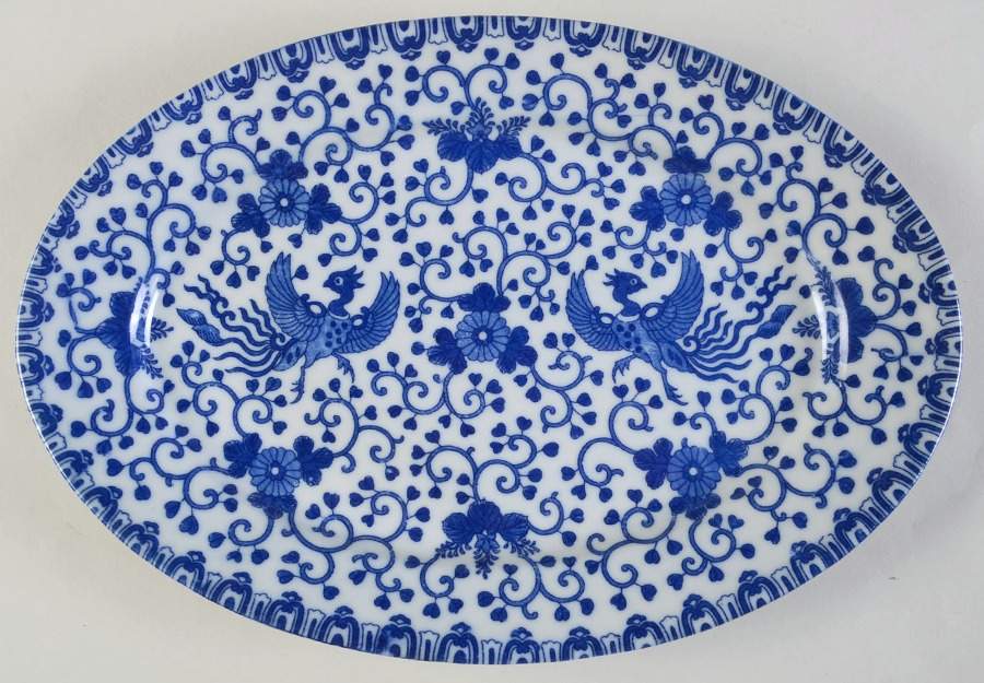 Phoenix Bird 12" Oval Serving Platter by Japan-1